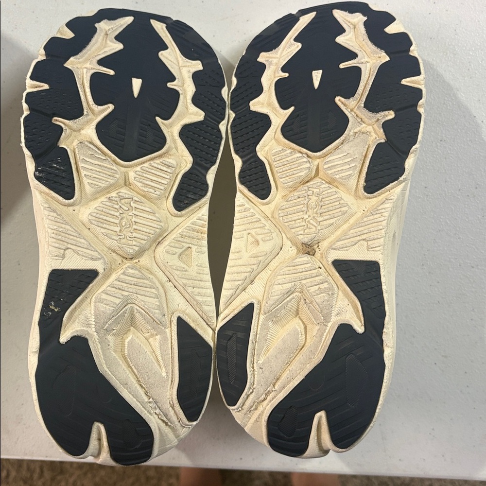 Hoka Women's Cream Running Shoes with Pink Laces and Mint Accents - Picture 5 of 5